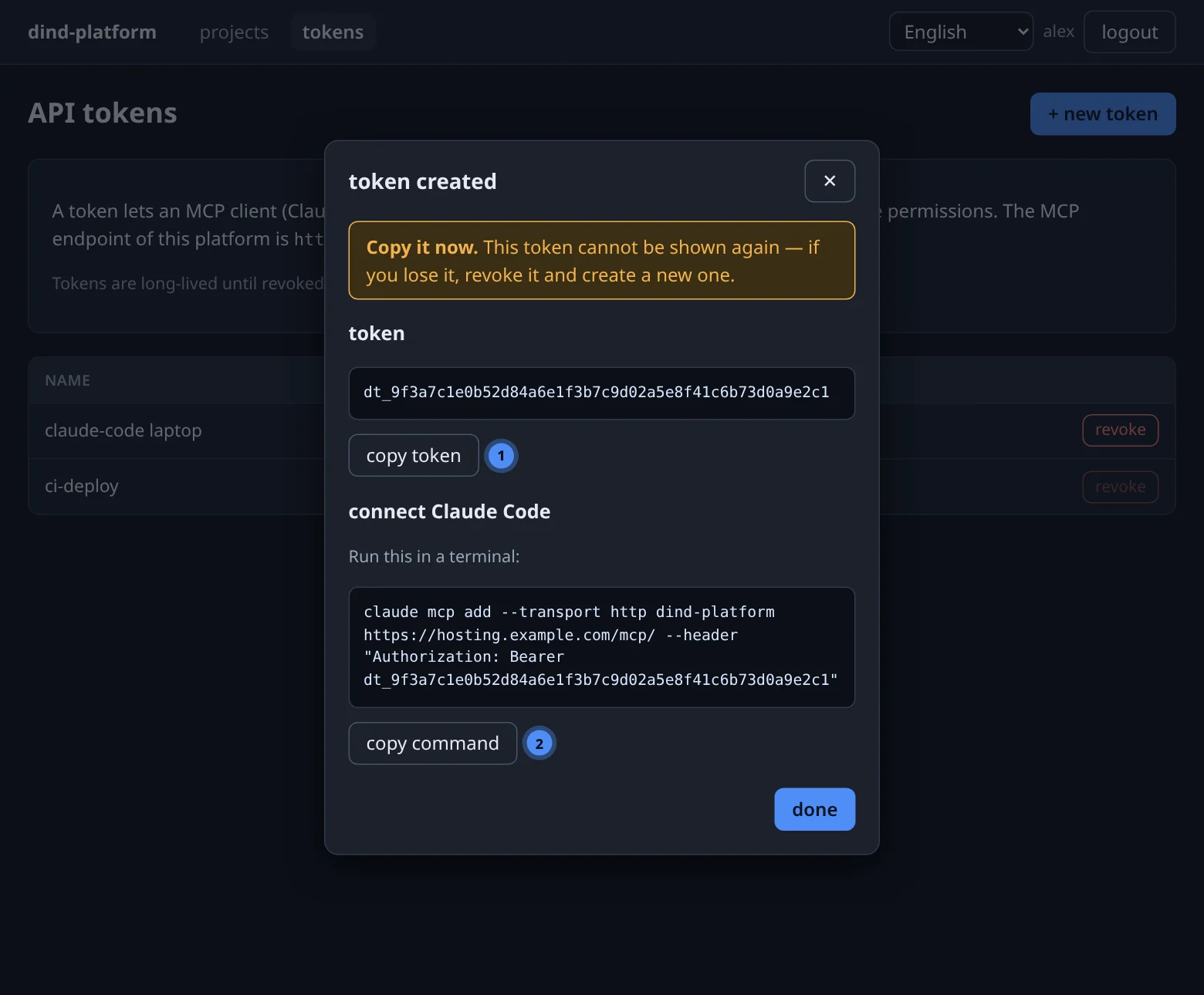 API tokens